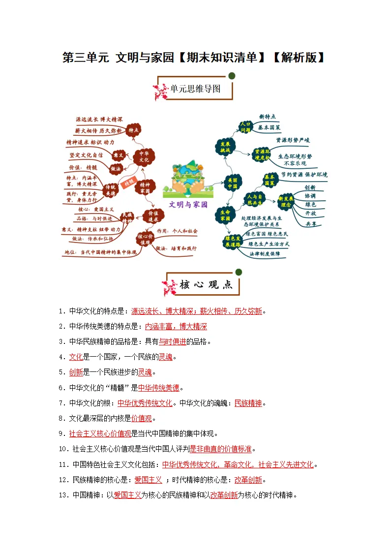 （2026版）第三单元 文明与家园（期末复习考点清单）（解析版）_01.webp