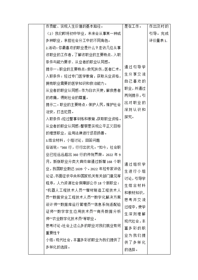 （大单元整体教学）6.2 多彩的职业 课时教案_03.webp