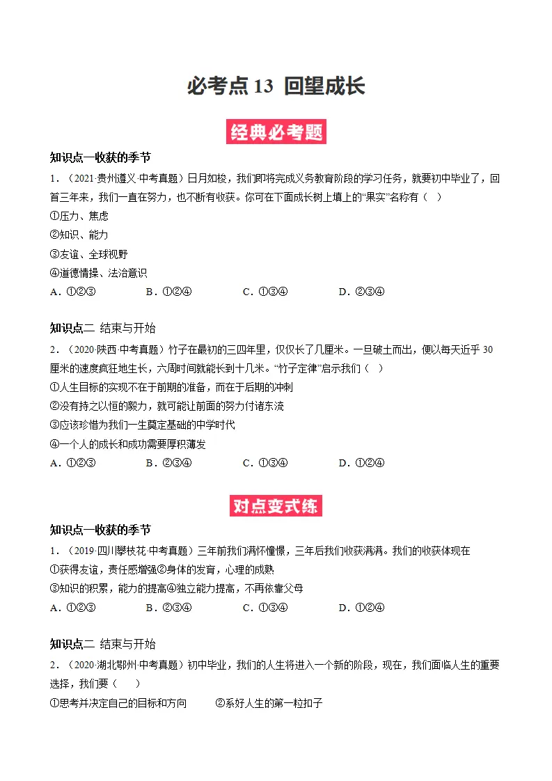 必考点13 回望成长（原卷版）_01.webp